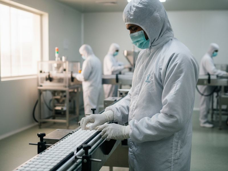 Clean production room in a pharmaceutical plant